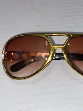 Elope Sunglasses Aviator Amber Dr. Peepers Oversized Gold Retro Disco 70s 80s